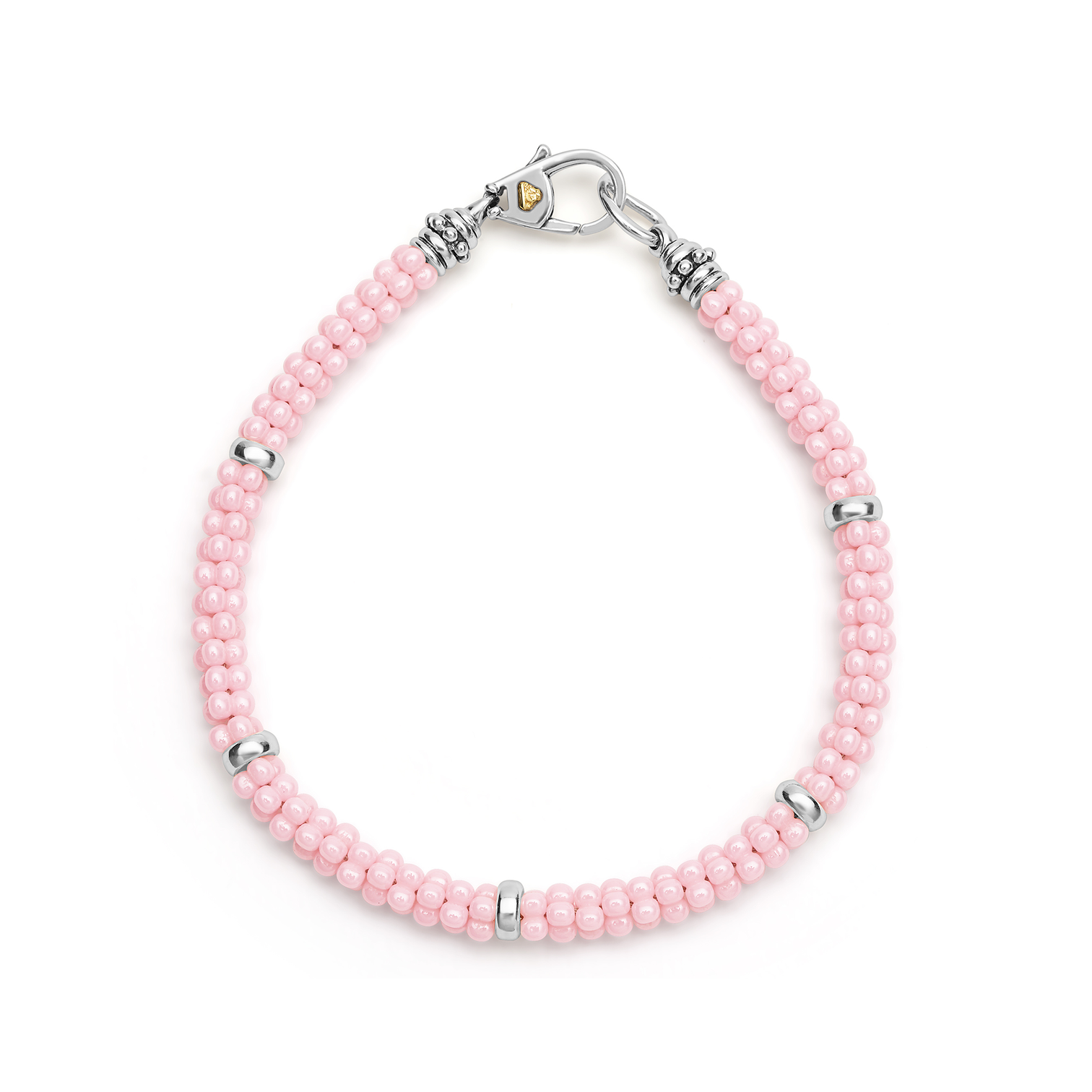 LAGOS Pink Caviar Pink Five Silver Station Ceramic Bracelet